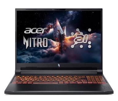 ACER Laptop Nitro V 16 AI / AMD Ryzen AI 5 340, 16", 1920 x 1200, 32 GB RAM, 2 TB SSD, FreeDOS, crna